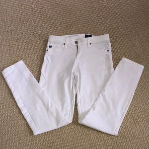 AG White super skinny ankle legging jeans